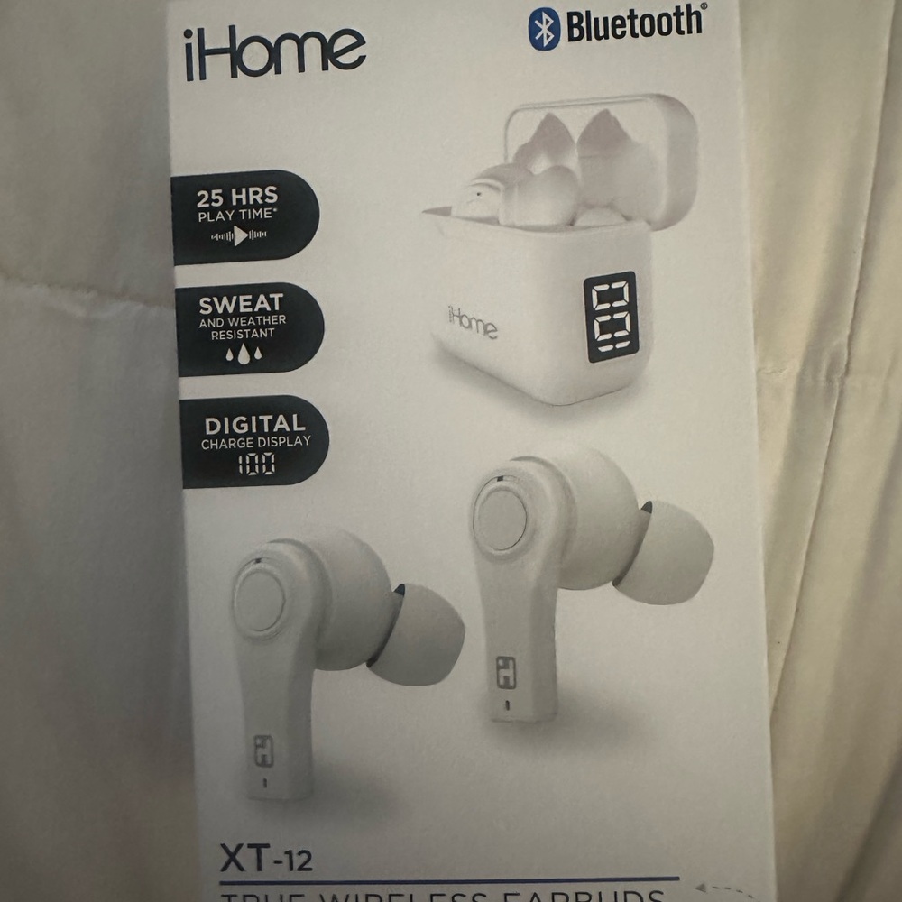 iHome XT-12 True Wireless Earbuds with Digital Display